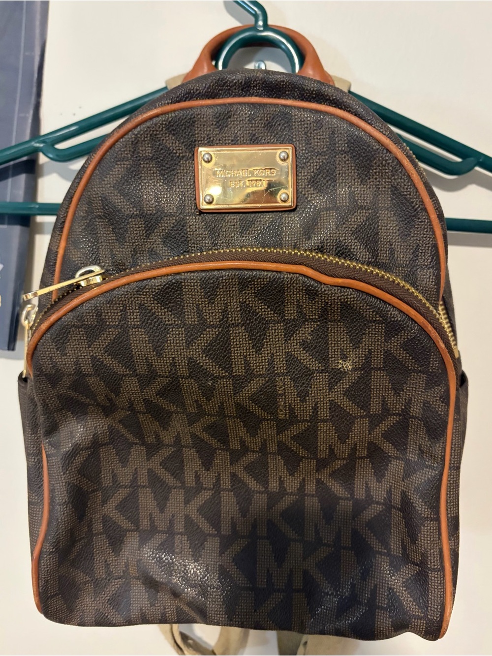 Michael Kors Brown and Tan Signature Mini Backpack